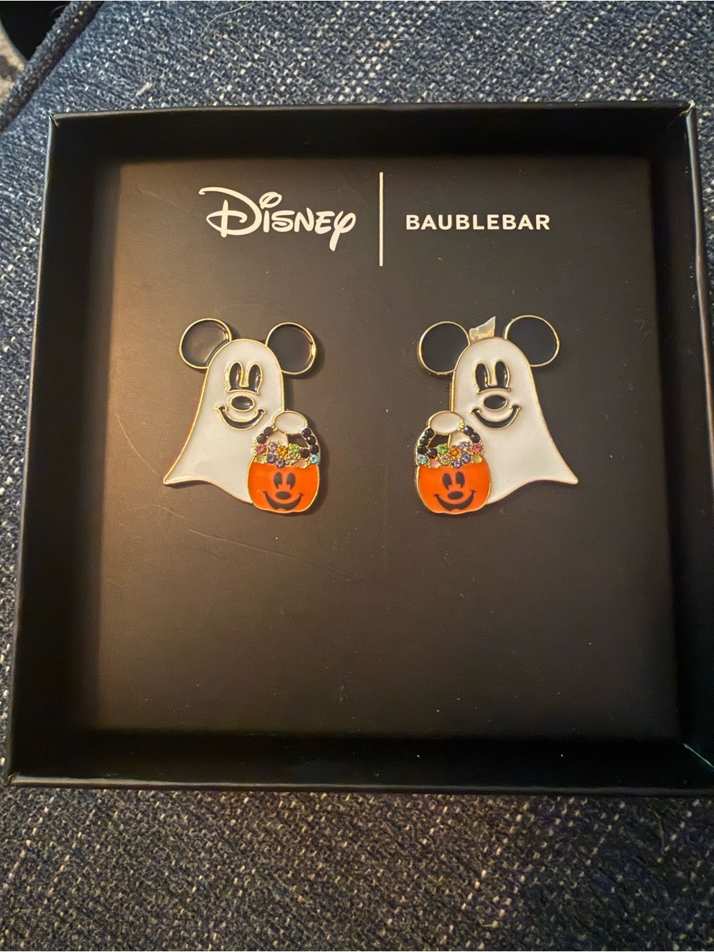 Disney BaubleBar Halloween Ghost Mickey Stud Earrings
